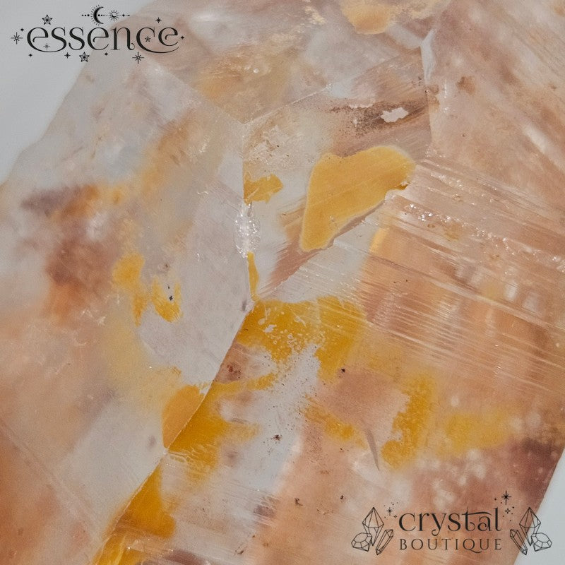 Iron Oxide-Coated Quartz Point – Earthy Tangerine & Rust Tones 277g