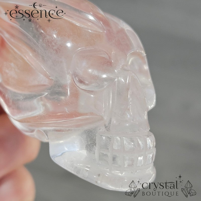 Clear Quartz Traveller Skull (hand Carved Brazil) Weird But Wise. 99g