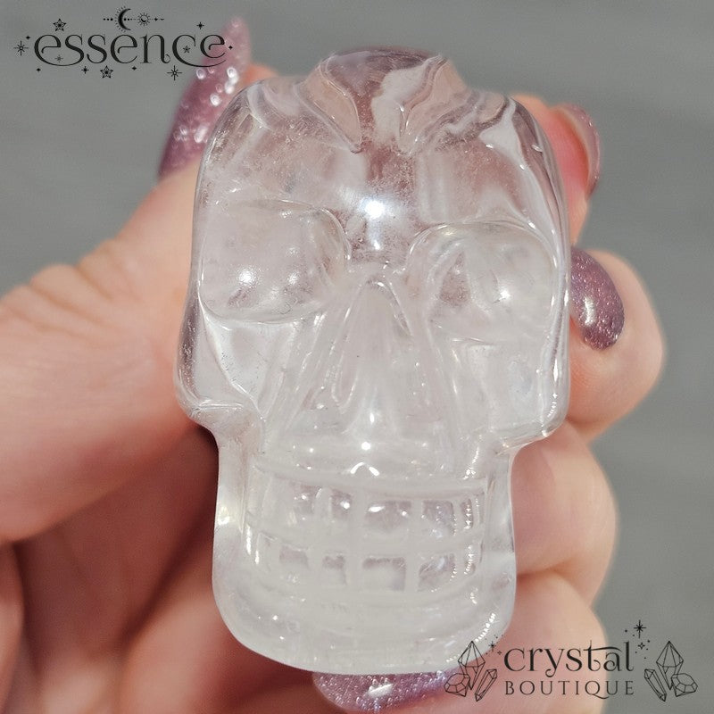 Clear Quartz Traveller Skull (hand Carved Brazil) Weird But Wise. 99g