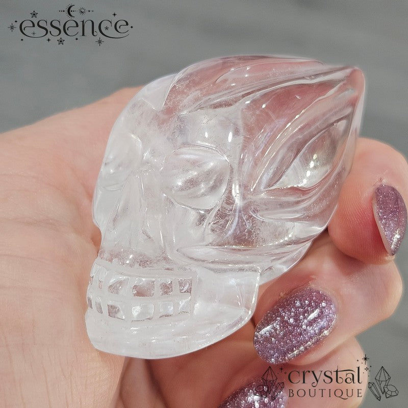Clear Quartz Traveller Skull (hand Carved Brazil) Weird But Wise. 99g