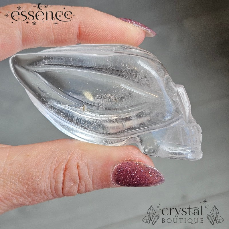 Clear Quartz Traveller Skull (hand Carved Brazil) Weird But Wise. 99g