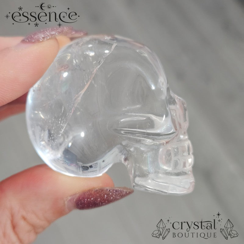 Hand-Carved Brazilian Quartz Skull – 96g (Governador Valadares)