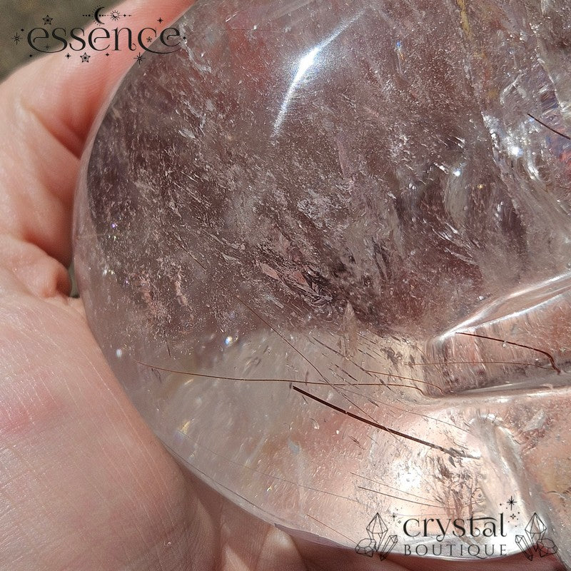 Brazilian Rutile Quartz Skull – 719g – Hand Carved by Pitico