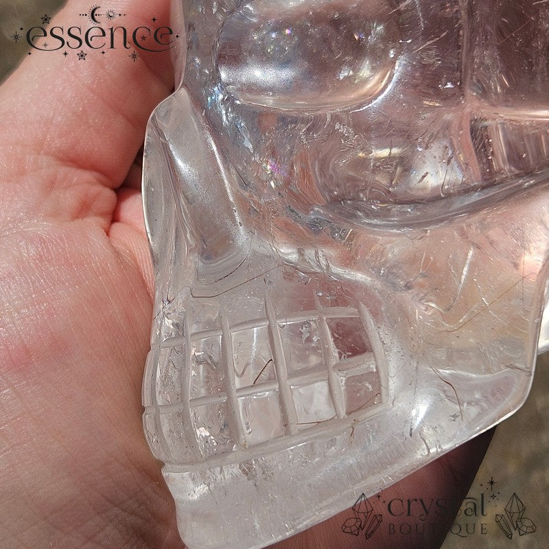 Brazilian Rutile Quartz Skull – 719g – Hand Carved by Pitico