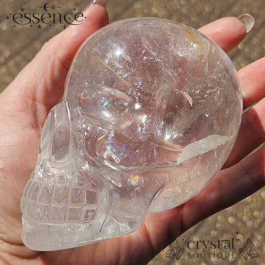 Brazilian Rutile Quartz Skull – 719g – Hand Carved by Pitico