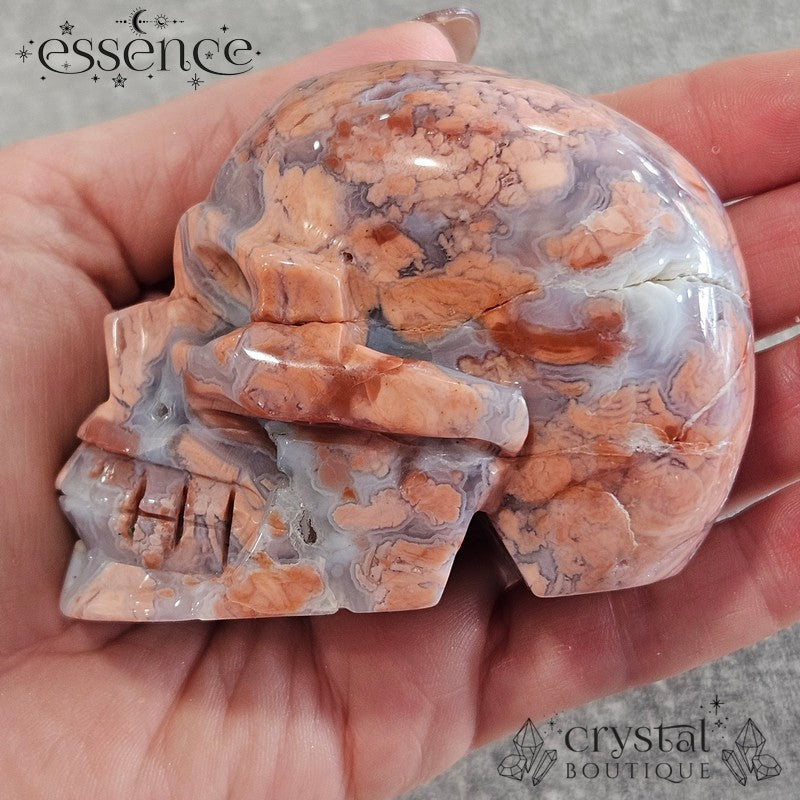 Pink Agate Skull