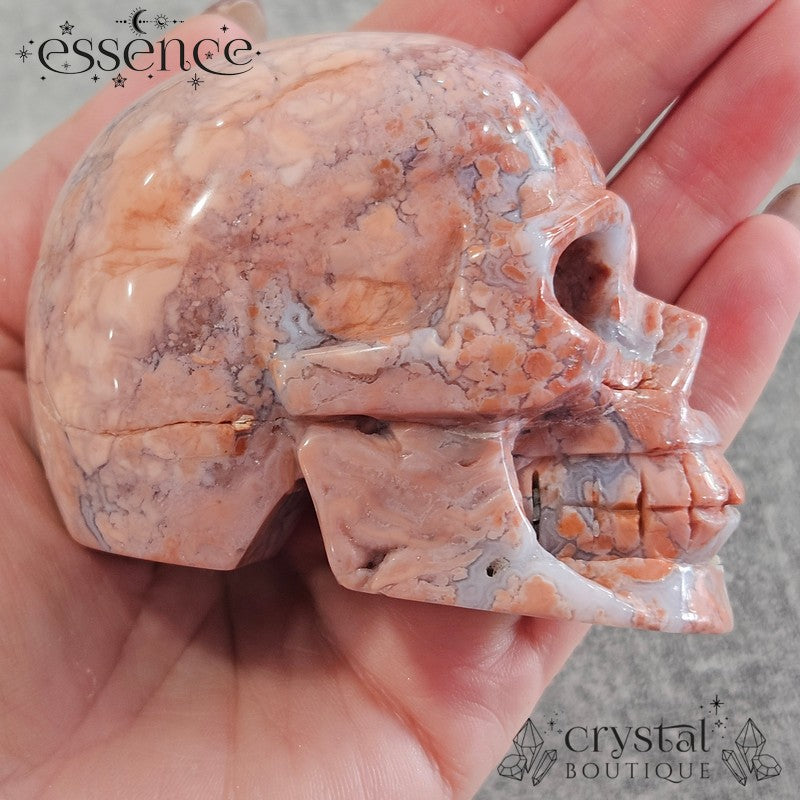 Pink Agate Skull