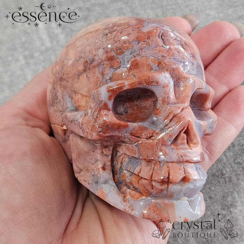 Pink Agate Skull