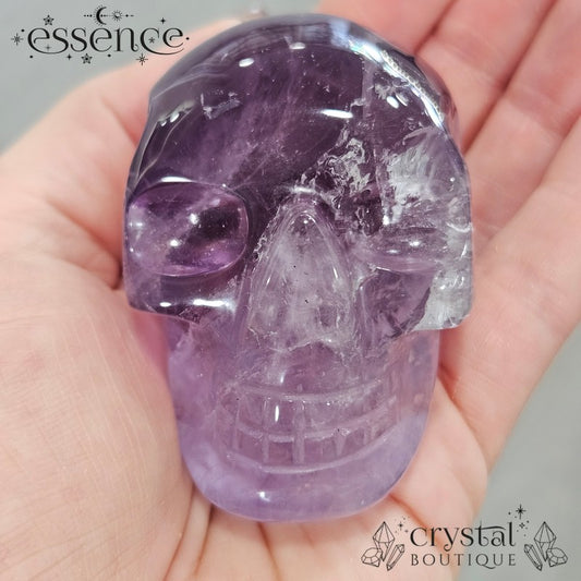 Hand Carved Brazilian Amethsyt Skull - 199gms