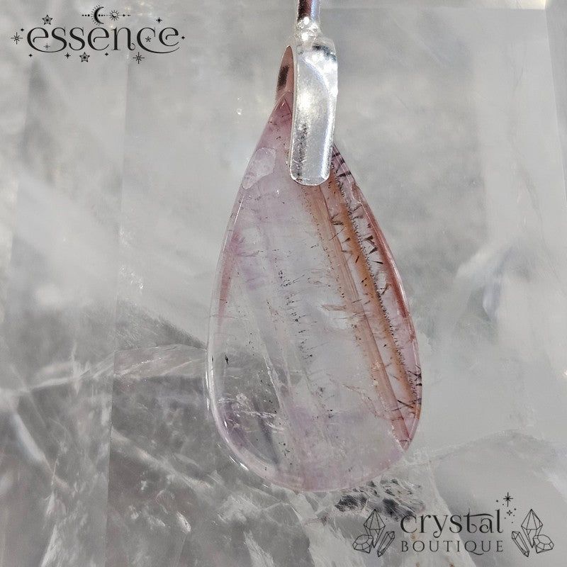 Cacoxenite in Amethyst Pendant