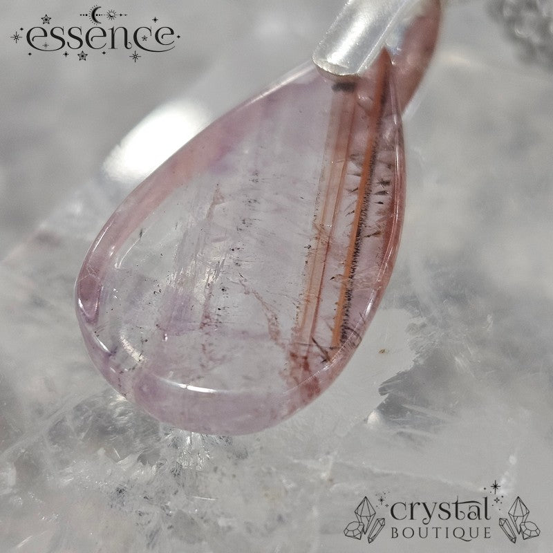 Cacoxenite in Amethyst Pendant