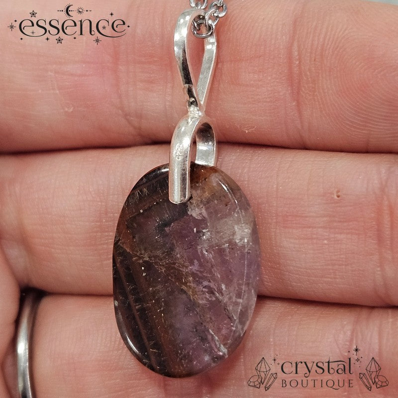 Cacoxenite in Amethyst Pendant