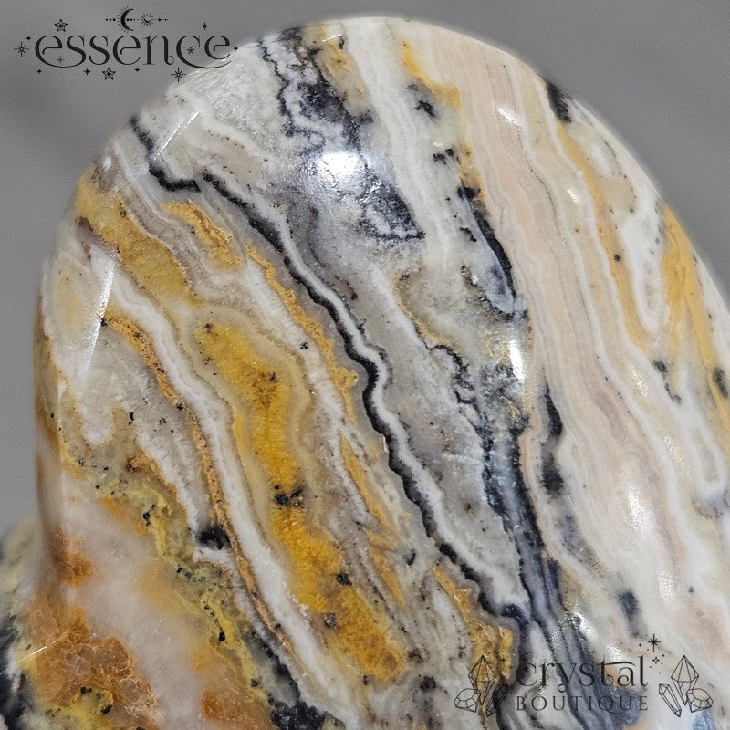 Bumble Bee Calcite Heart