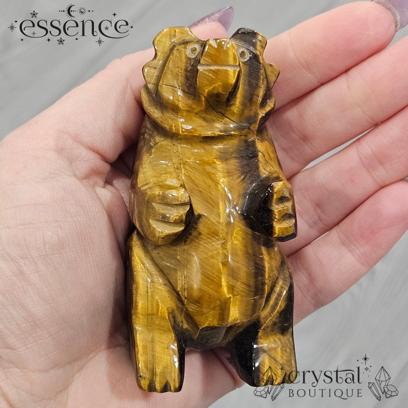š» Tigerās Eye Bear ā Hand-Carved in Brazil 229g