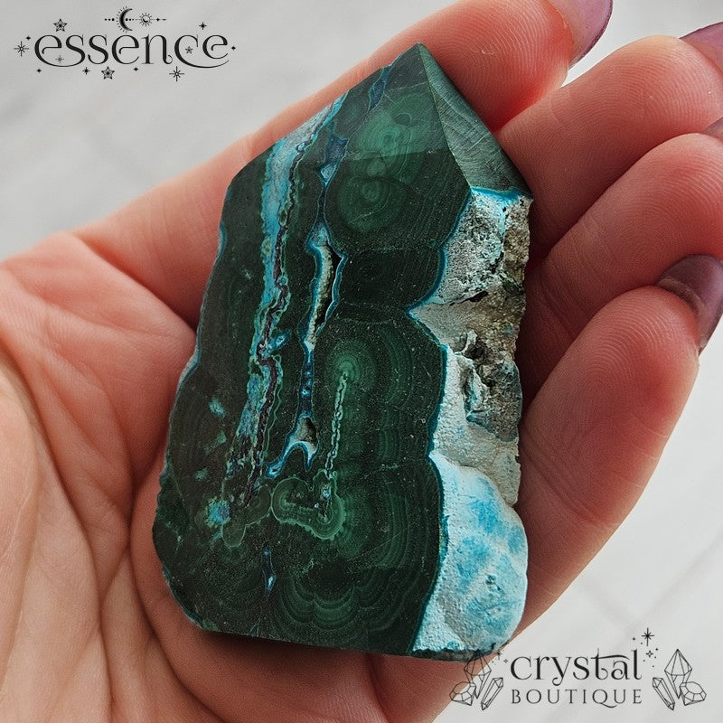 Chrysocolla & Malachite Slice/Tower