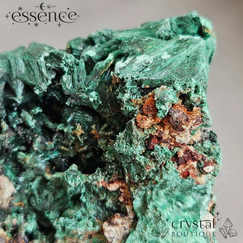 Raw Velvet Malachite β Fibrous Crystal Formation