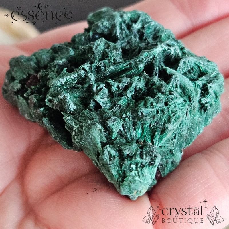 Raw Velvet Malachite β Fibrous Crystal Formation