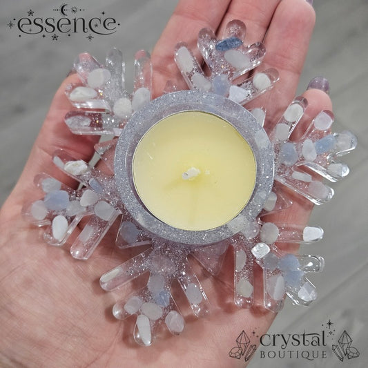 Crystal Snowflake Candle & Sphere Holder – Handmade