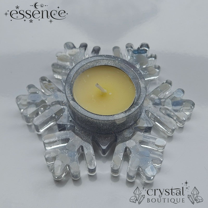 Crystal Snowflake Candle & Sphere Holder – Handmade