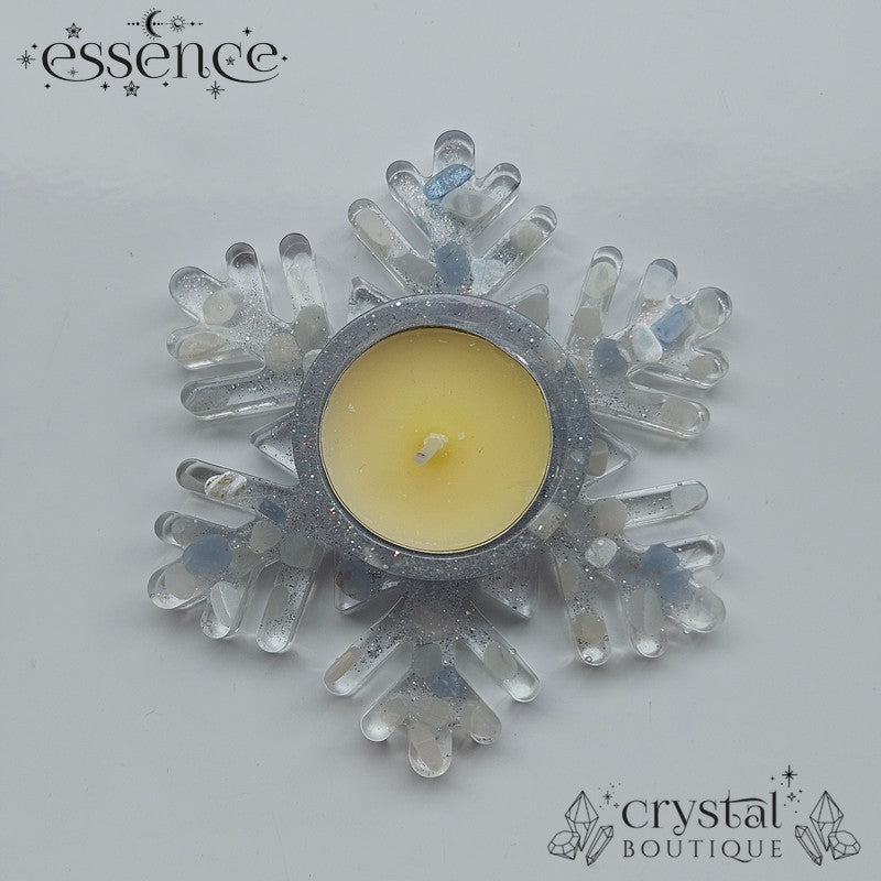 Crystal Snowflake Candle & Sphere Holder – Handmade