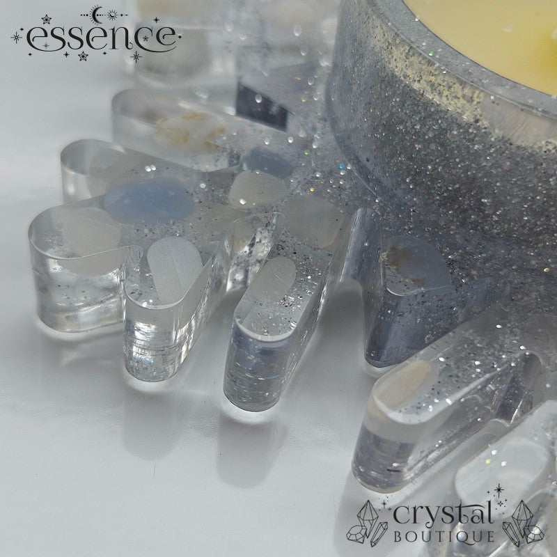 Crystal Snowflake Candle & Sphere Holder – Handmade