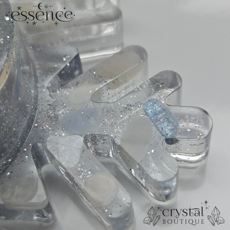 Crystal Snowflake Candle & Sphere Holder – Handmade