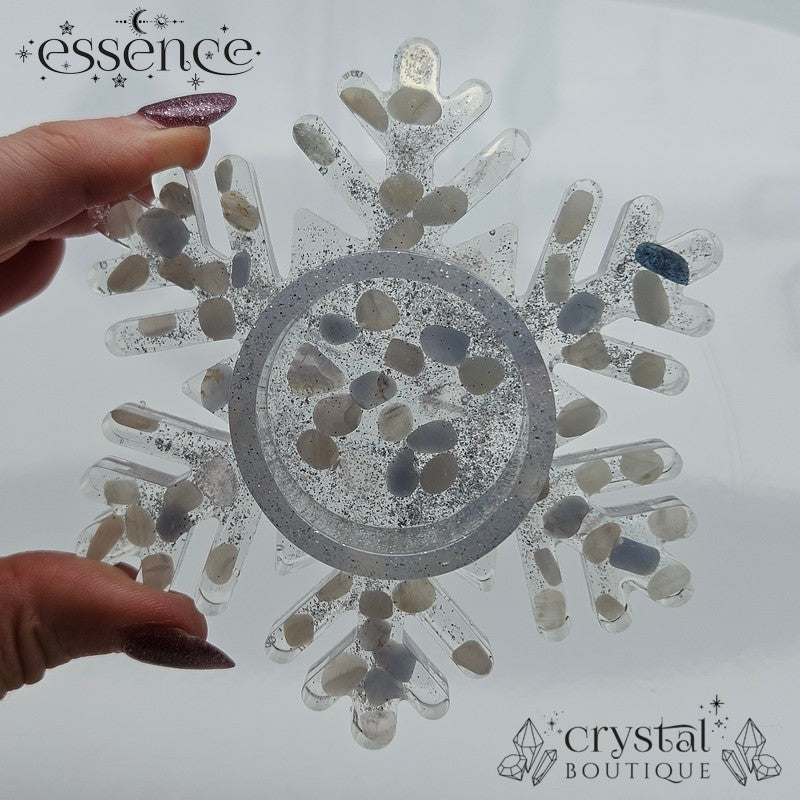Crystal Snowflake Candle & Sphere Holder – Handmade