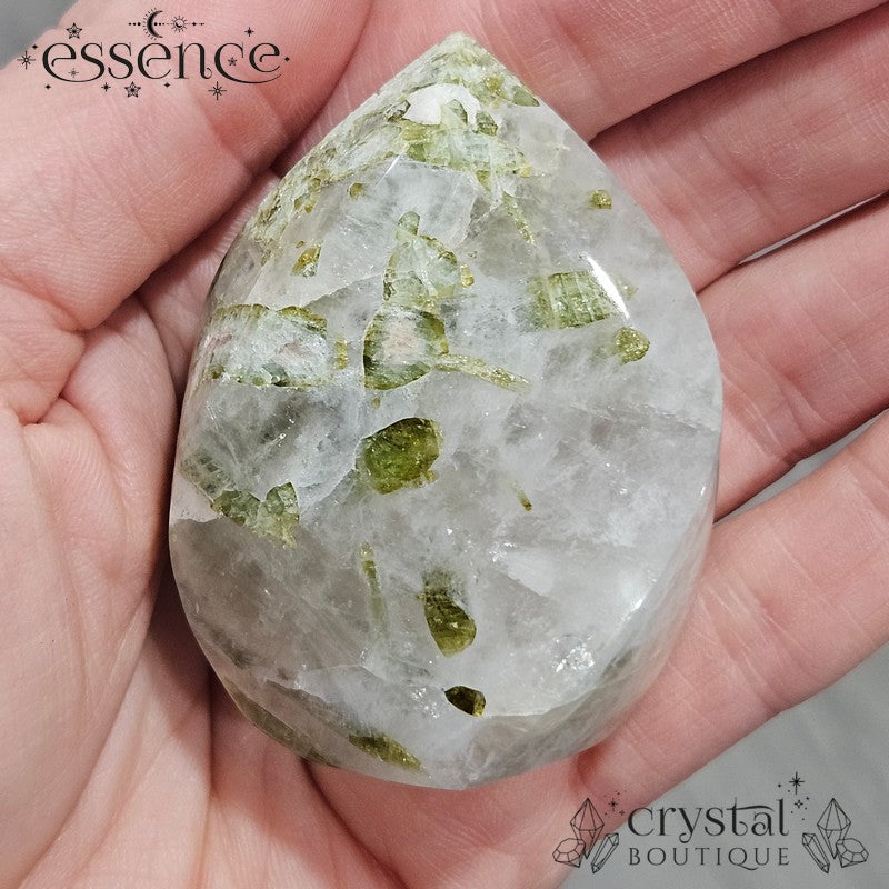 Green Tourmaline in Quartz Flame - Brazil