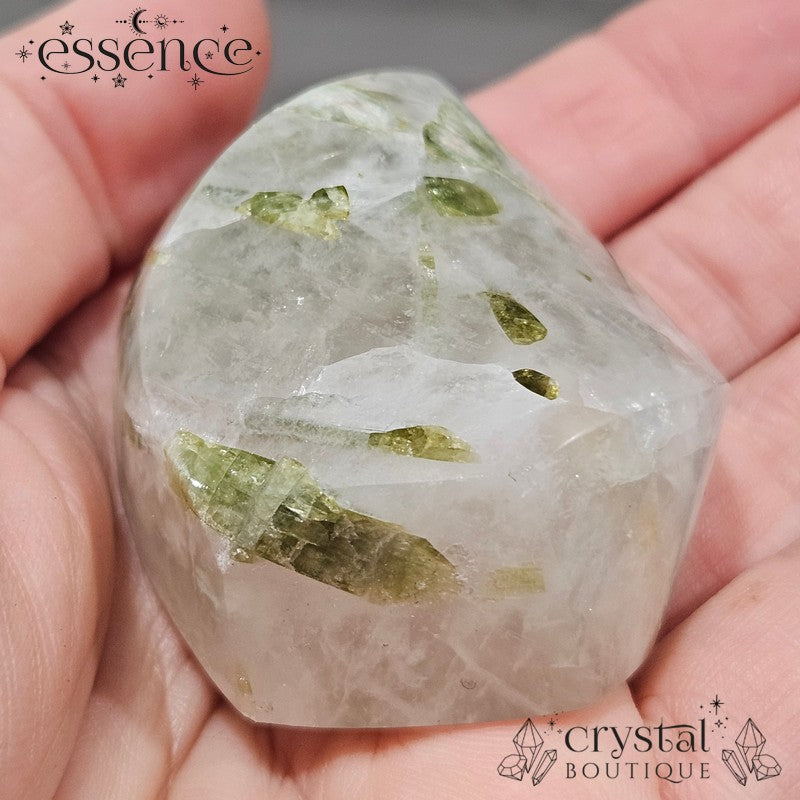 Green Tourmaline in Quartz Flame - Brazil
