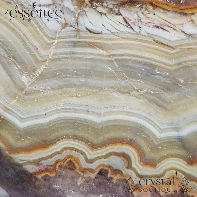 Amethyst Lace Agate Heart on Stand