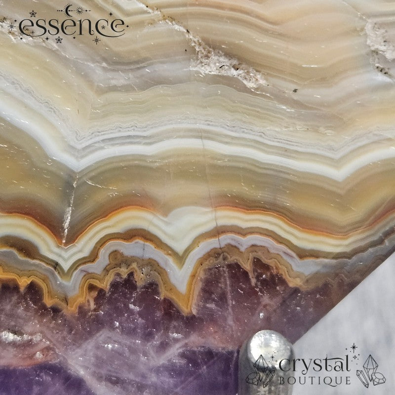 Amethyst Lace Agate Heart on Stand