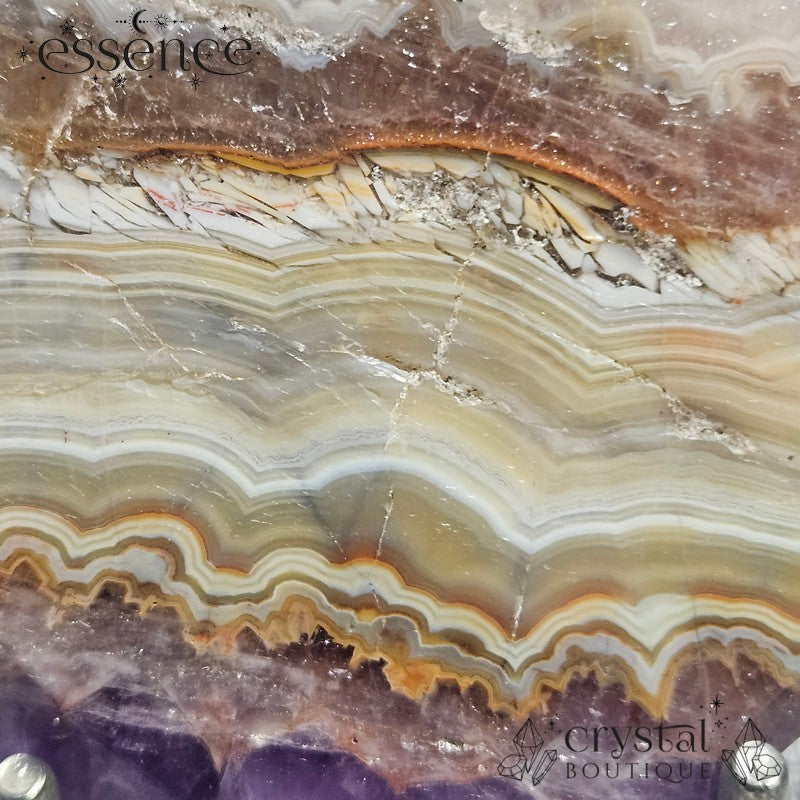 Amethyst Lace Agate Heart on Stand