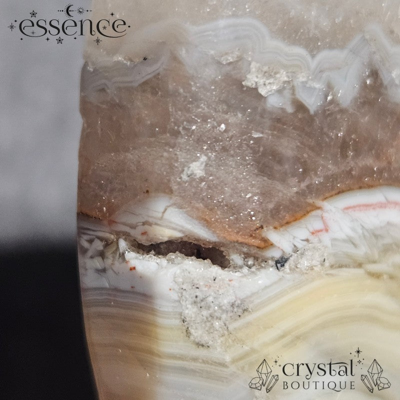 Amethyst Lace Agate Heart on Stand