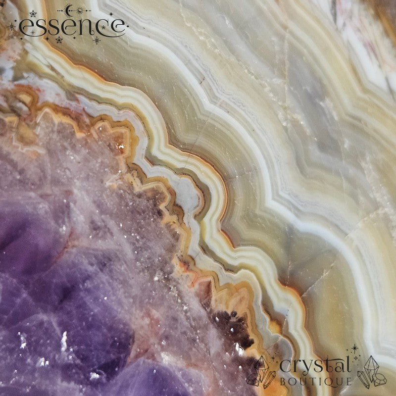 Amethyst Lace Agate Heart on Stand