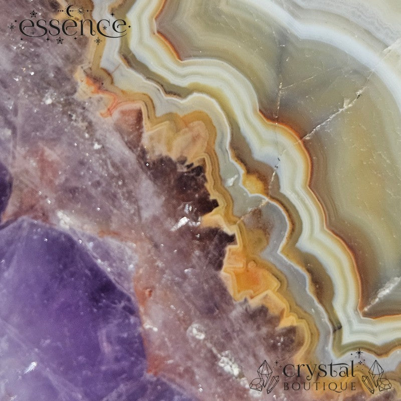 Amethyst Lace Agate Heart on Stand