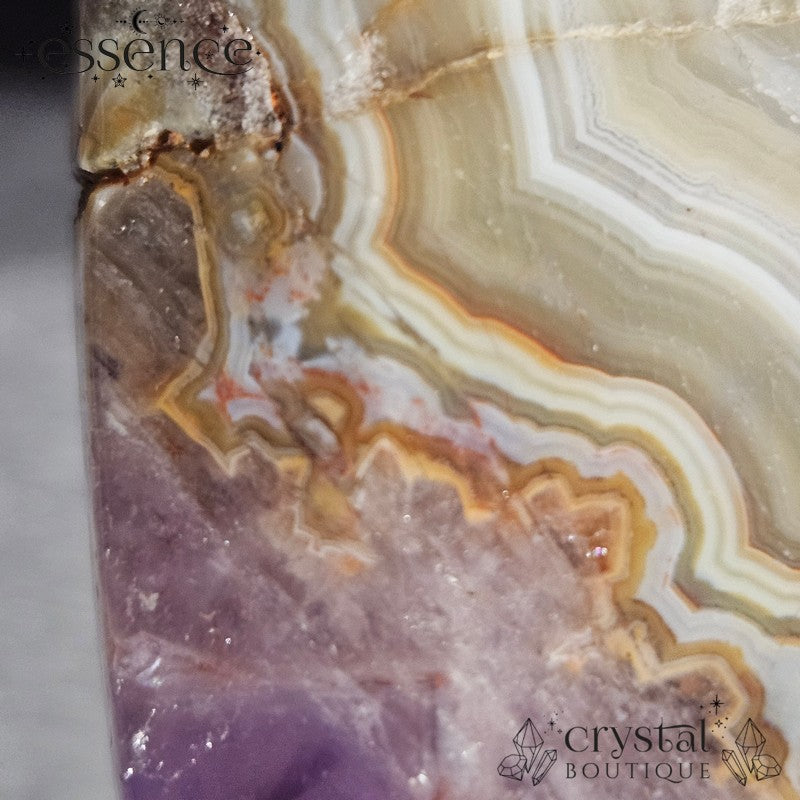 Amethyst Lace Agate Heart on Stand