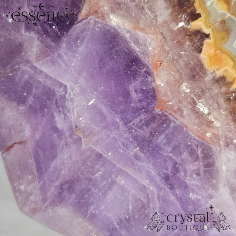 Amethyst Lace Agate Heart on Stand