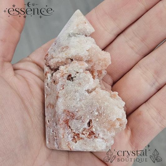 Pink Amethyst Tower – Soft Blush & Raw Sparkle (88g)