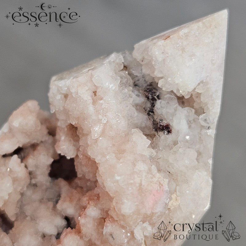 Pink Amethyst Tower – Soft Blush & Raw Sparkle (88g)