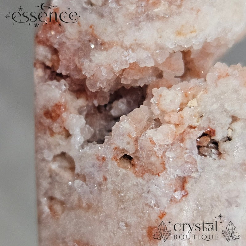Pink Amethyst Tower – Soft Blush & Raw Sparkle (88g)