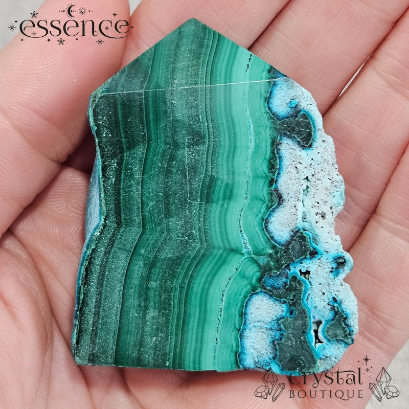 Chrysocolla & Malachite Slice/Tower