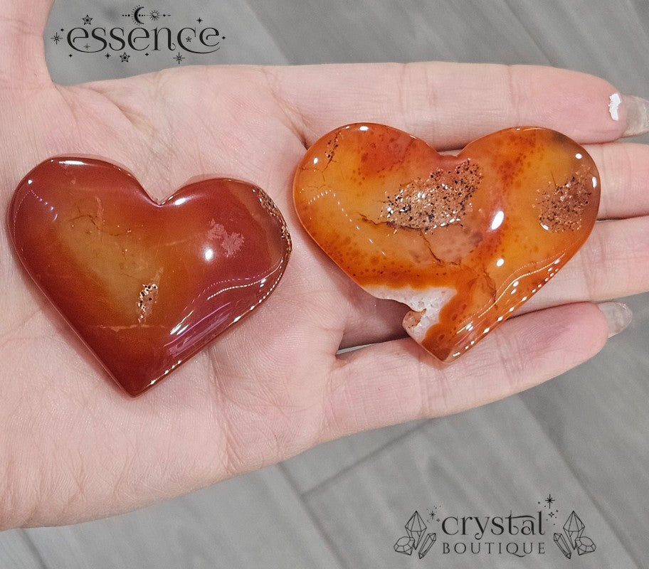 Carnelian Druzy Heart