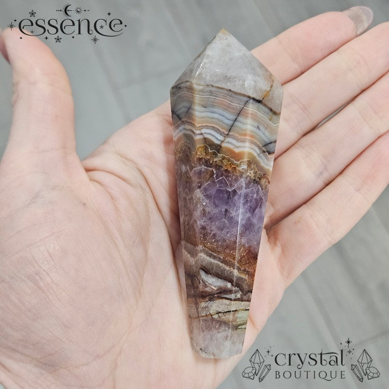 Amethyst & Crazy Lace Agate Wand 108g