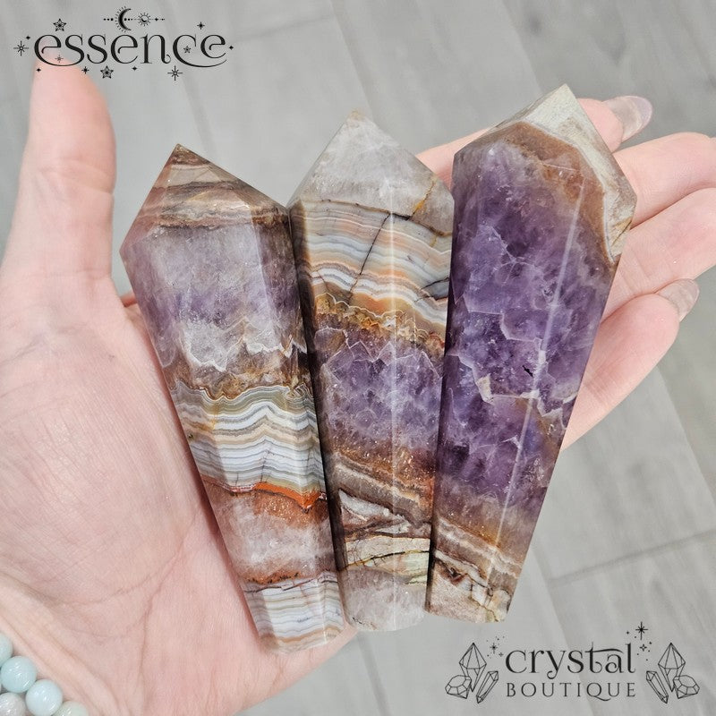Amethyst & Crazy Lace Agate Wand 108g