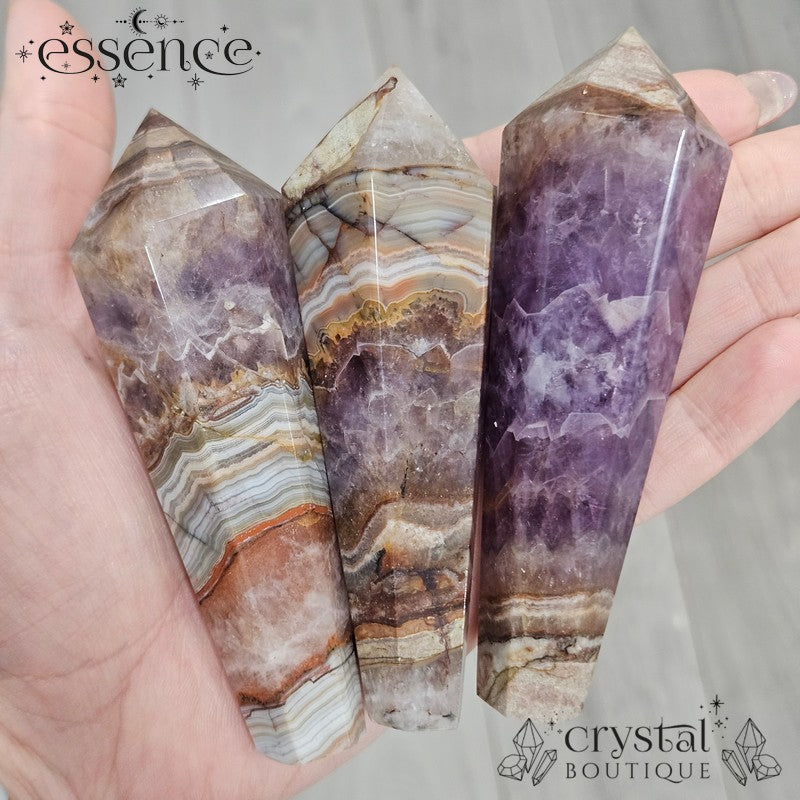 Amethyst & Crazy Lace Agate Wand 108g