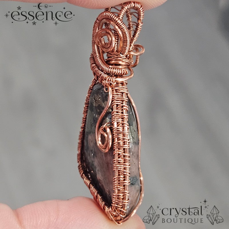 Triplite, Wagnerite & Pyrite Pendant