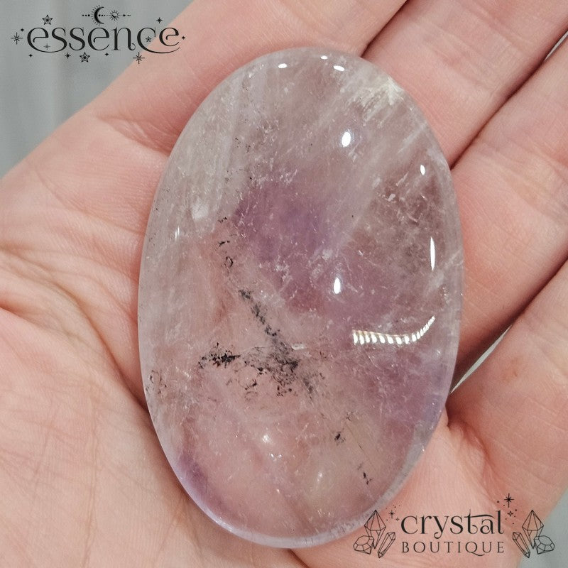Clear Quartz with Amethyst Palmstone