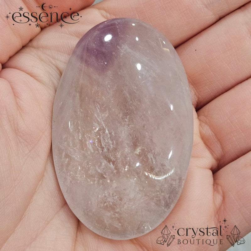 Clear Quartz with Amethyst Palmstone