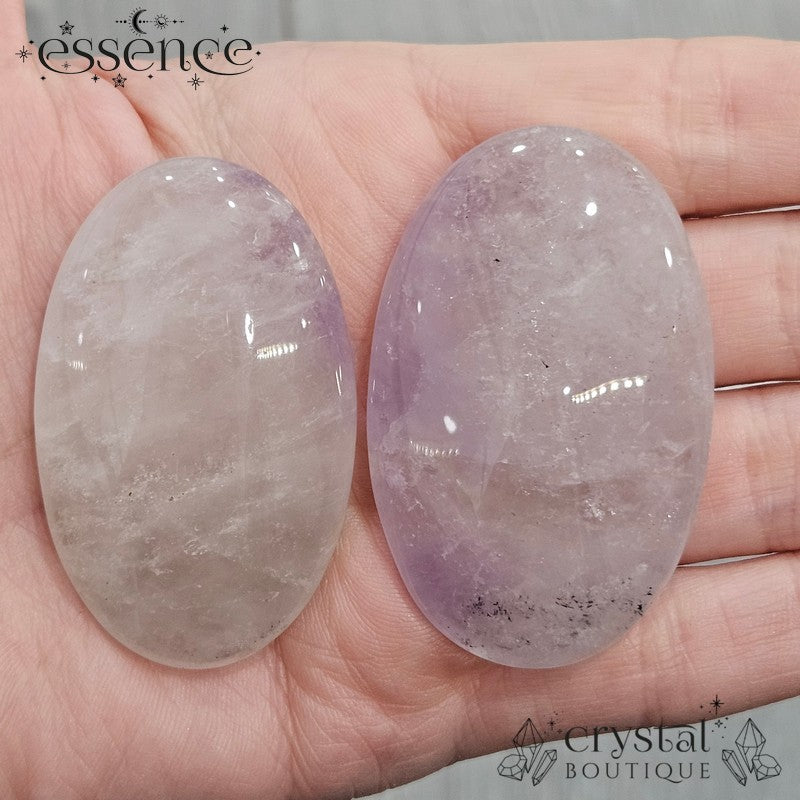 Clear Quartz with Amethyst Palmstone