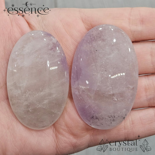 Clear Quartz with Amethyst Palmstone